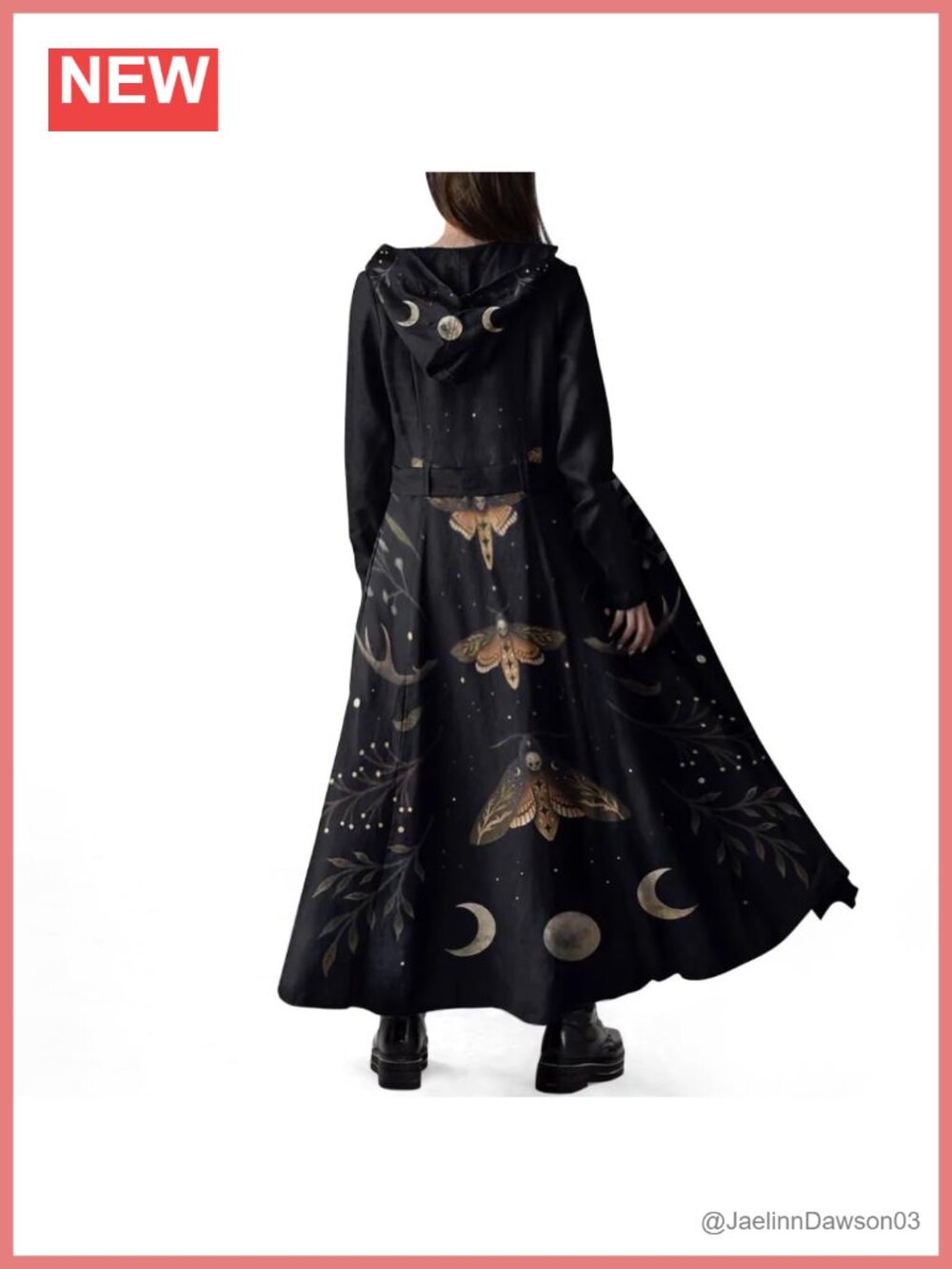 Women Long Fleece Trench Coat Gothic Open Front Belted Overcoat Hood